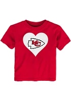 Kansas City Chiefs Toddler Girls Red Heart Short Sleeve T-Shirt
