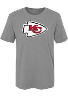 Kansas City Chiefs Boys Grey Distressed Logo Short Sleeve T-Shirt