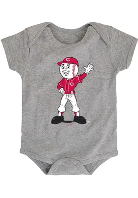 Cincinnati Reds Baby Grey Mascot Short Sleeve One Piece