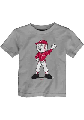 Cincinnati Reds Toddler Grey Baby Mascot Short Sleeve T-Shirt