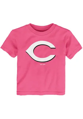 Cincinnati Reds Toddler Girls Pink Primary Short Sleeve T-Shirt