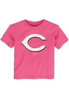 Cincinnati Reds Toddler Girls Pink Primary Short Sleeve T-Shirt