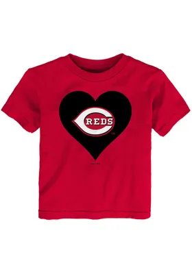 Cincinnati Reds Toddler Girls Red Heart Short Sleeve T-Shirt