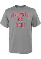 Cincinnati Reds Youth Grey #1 Design Short Sleeve T-Shirt