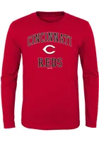 Cincinnati Reds Youth Red #1 Design Long Sleeve T-Shirt