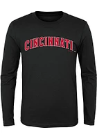 Cincinnati Reds Youth Black Wordmark Long Sleeve T-Shirt