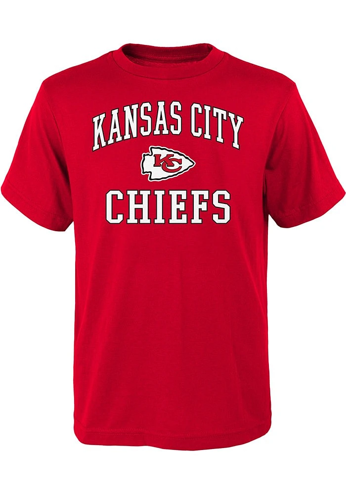 Kansas City Chiefs Youth Red #1 Design Style Short Sleeve T-Shirt