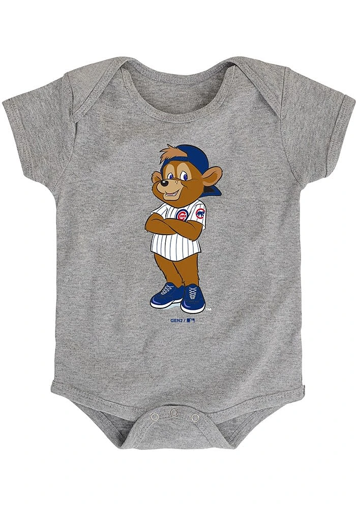 Outer Stuff Clark the Cub Chicago Cubs Baby Grey Mascot Short Sleeve One Piece