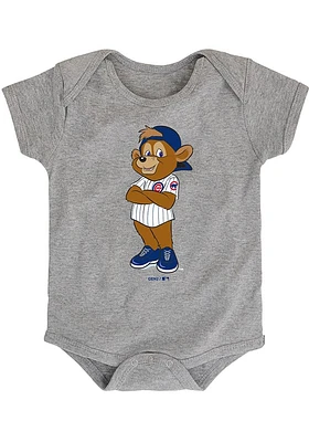 Outer Stuff Clark the Cub Chicago Cubs Baby Grey Mascot Short Sleeve One Piece