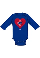 Chicago Cubs Baby Blue Heart LS Tops One Piece