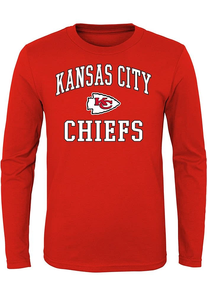 Kansas City Chiefs Youth Red #1 Design Long Sleeve T-Shirt