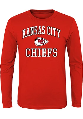 Kansas City Chiefs Youth Red #1 Design Long Sleeve T-Shirt