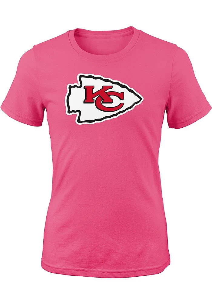 Kansas City Chiefs Girls Pink Primary Graphic Short Sleeve Tee