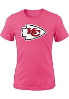 Kansas City Chiefs Girls Pink Primary Graphic Short Sleeve Tee