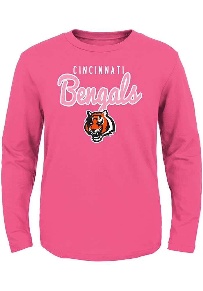 Cincinnati Bengals Toddler Girls Pink Big Game Long Sleeve T Shirt