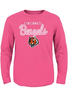 Cincinnati Bengals Toddler Girls Pink Big Game Long Sleeve T Shirt