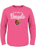 Cincinnati Bengals Toddler Girls Pink Big Game Long Sleeve T Shirt