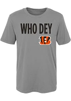 Cincinnati Bengals Boys Grey Who Dey Short Sleeve T-Shirt