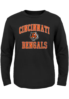 Cincinnati Bengals Boys Black #1 Design Long Sleeve T-Shirt