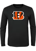 Cincinnati Bengals Youth Black Primary Logo B Long Sleeve T-Shirt