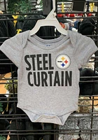 Pittsburgh Steelers Baby Grey Steel Curtain Short Sleeve One Piece