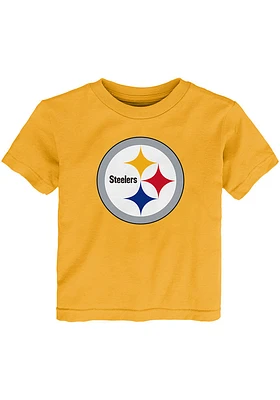 Pittsburgh Steelers Toddler Gold Primary Logo Short Sleeve T-Shirt