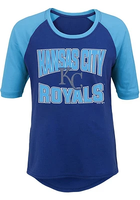Kansas City Royals Girls Blue Bases Loaded Long Sleeve T-shirt