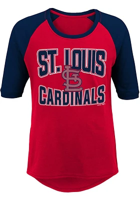 St Louis Cardinals Girls Red Bases Loaded Long Sleeve T-shirt