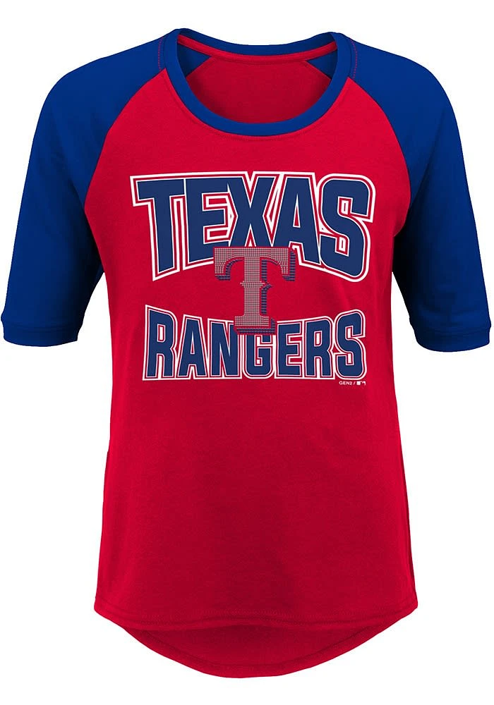 Texas Rangers Girls Red Bases Loaded Long Sleeve T-shirt