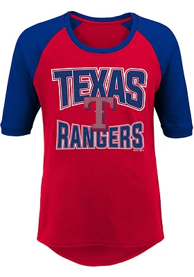 Texas Rangers Girls Red Bases Loaded Long Sleeve T-shirt