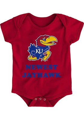 Kansas Jayhawks Baby Red Latest One Short Sleeve Piece