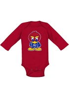 Kansas Jayhawks Baby Red Jay Long Sleeve One Piece