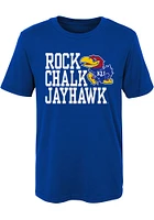 Kansas Jayhawks Boys Blue Rock Chalk Short Sleeve T-Shirt