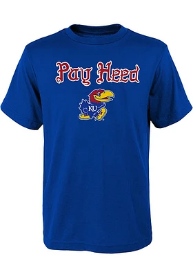 Kansas Jayhawks Youth Pay Heed Short Sleeve T-Shirt