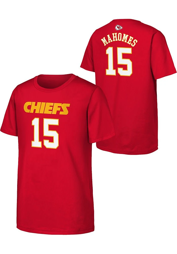 Patrick Mahomes Kansas City Chiefs Youth Red Mainliner Player Tee