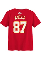 Travis Kelce  Kansas City Chiefs Boys Red Player Short Sleeve T-Shirt