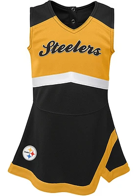 Pittsburgh Steelers Toddler Girls Black Cheer Captain Sets Dress