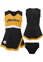 Pittsburgh Steelers Toddler Girls Black Cheer Captain Sets Dress