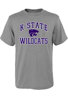 K-State Wildcats Youth Grey #1 Design Short Sleeve T-Shirt