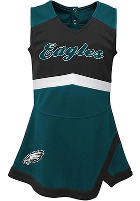 Philadelphia Eagles Baby Midnight Green Cheer Captain Set