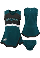 Philadelphia Eagles Baby Midnight Green Cheer Captain Set