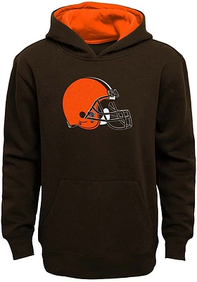 Cleveland Browns Boys Brown Prime Long Sleeve Hooded Sweatshirt