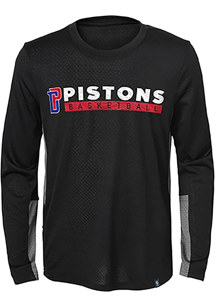 Detroit Pistons Youth Black Covert Long Sleeve T-Shirt