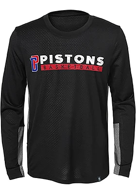 Detroit Pistons Youth Black Covert Long Sleeve T-Shirt