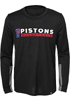 Detroit Pistons Youth Black Covert Long Sleeve T-Shirt