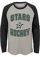 Dallas Stars Youth Grey Assist Long Sleeve Fashion T-Shirt