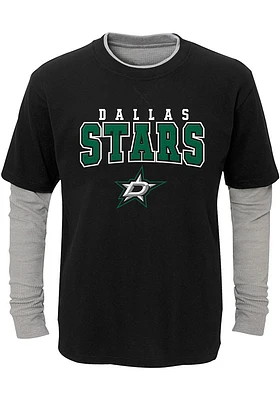 Dallas Stars Youth Black Playmaker Long Sleeve Fashion T-Shirt