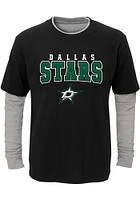 Dallas Stars Youth Black Playmaker Long Sleeve Fashion T-Shirt