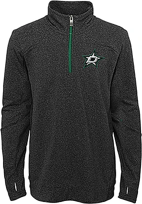Dallas Stars Boys Black Polymer Long Sleeve Qtr Zip