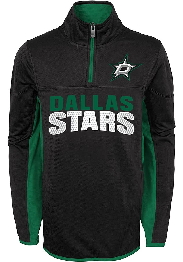 Dallas Stars Boys Black Netminder Long Sleeve Qtr Zip